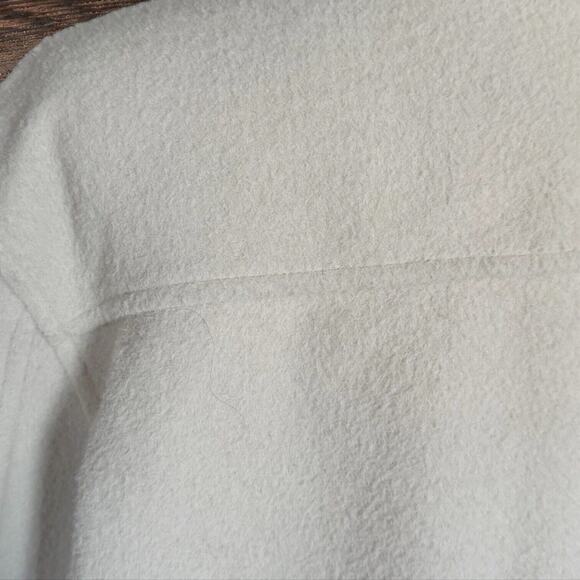 Joie Cropped Shacket Shirt Jacket Sz XL Boiled Wool Feel Ivory Blogger Favorite - Picture 6 of 8